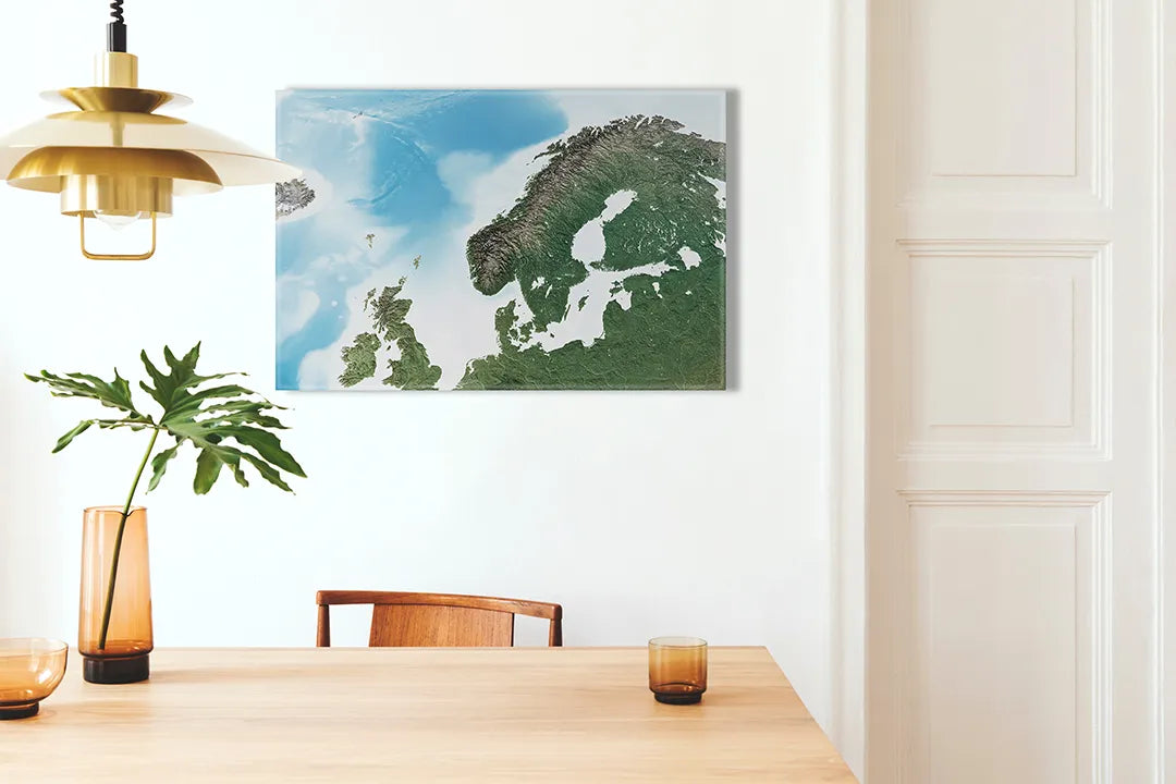 Metalen magneetbord met Scandinavische landschap - droog uitwisbaar & magnetisch