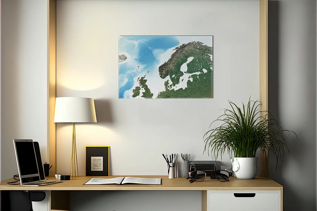Metalen magneetbord met Scandinavische landschap - droog uitwisbaar & magnetisch