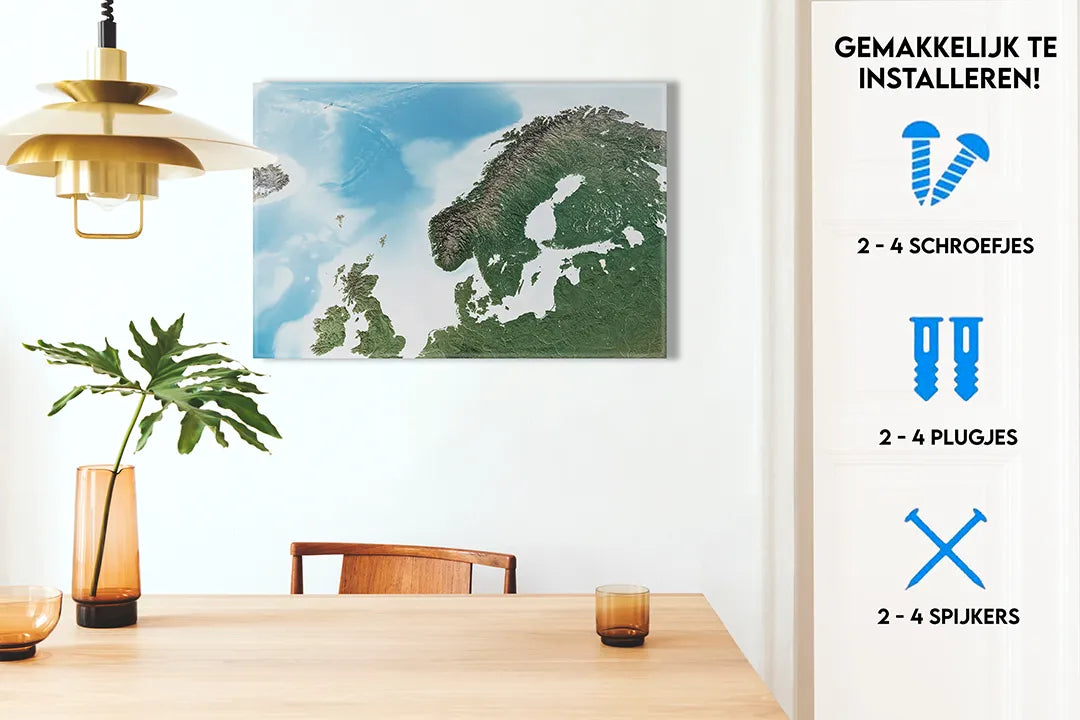 Metalen magneetbord met Scandinavische landschap - droog uitwisbaar & magnetisch
