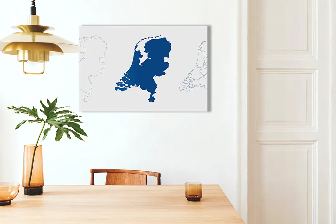 Metalen magneetbord van Nederland in moderne stijl – droog uitwisbaar & magnetisch