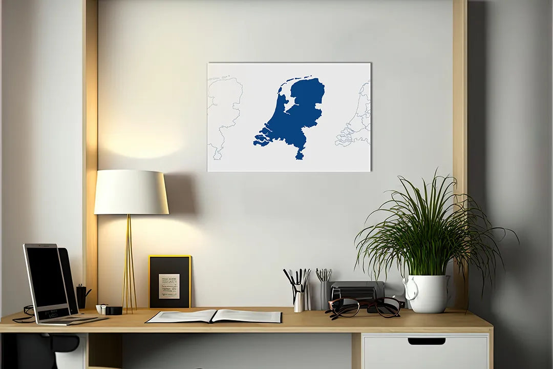 Metalen magneetbord van Nederland in moderne stijl – droog uitwisbaar & magnetisch