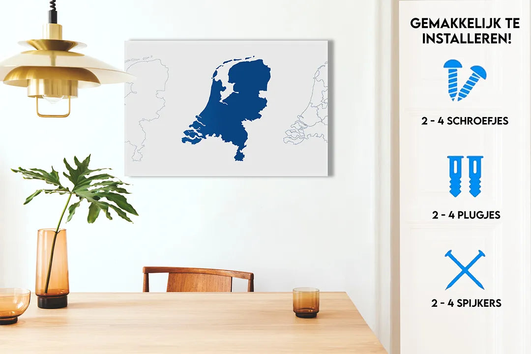 Metalen magneetbord van Nederland in moderne stijl – droog uitwisbaar & magnetisch
