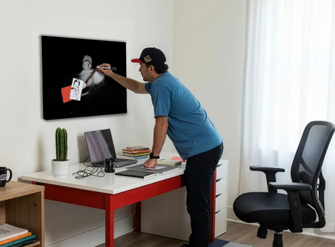 Modern metalen magneetbord met suiker en lepel thema – droog uitwisbaar & magnetisch