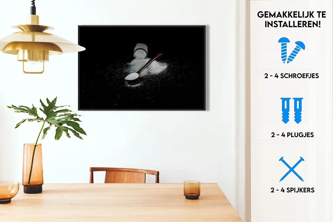 Modern metalen magneetbord met suiker en lepel thema – droog uitwisbaar & magnetisch