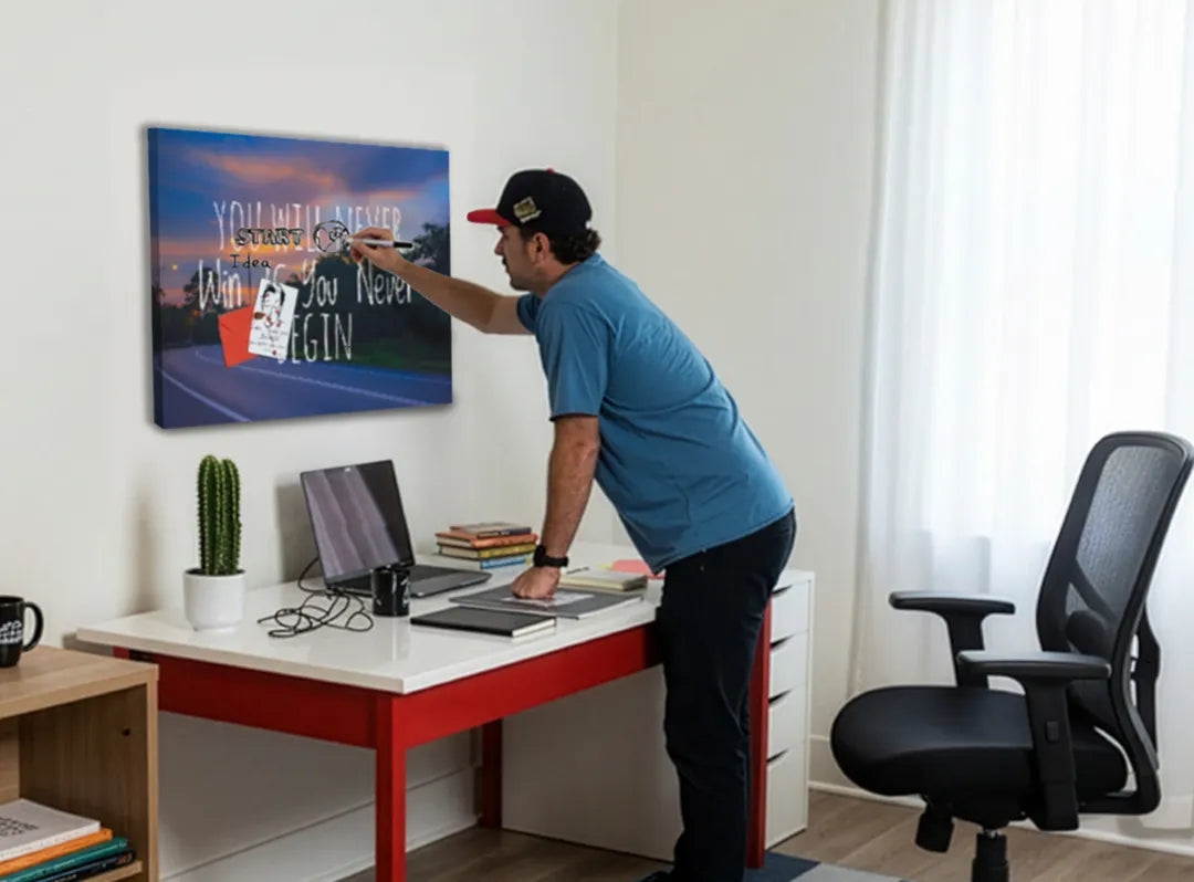 Metalen magneetbord ‘Forget the Mistake, Remember the Lesson’ – quote wandbord