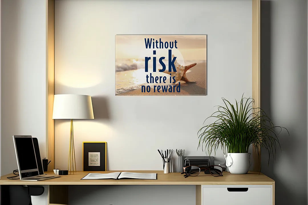 Metalen magneetbord met inspirerende tekst op strand – droog uitwisbaar & magnetisch