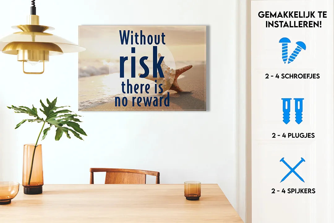 Metalen magneetbord met inspirerende tekst op strand – droog uitwisbaar & magnetisch