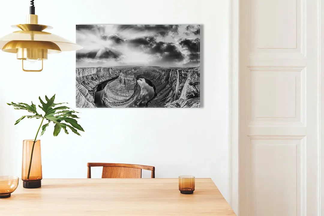 Metalen Magneetbord met Prachtig Zwart-Wit Landschap – droog uitwisbaar & magnetisch