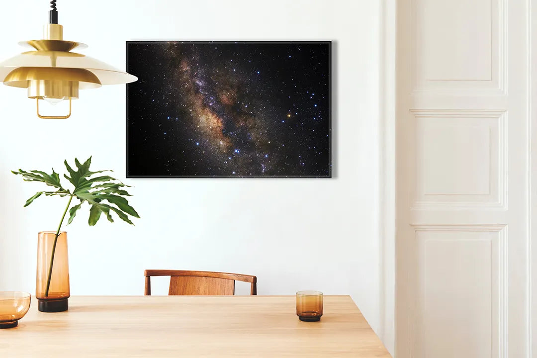 Metalen magneetbord met het sterrenstelsel als kunstwerk – droog uitwisbaar & magnetisch