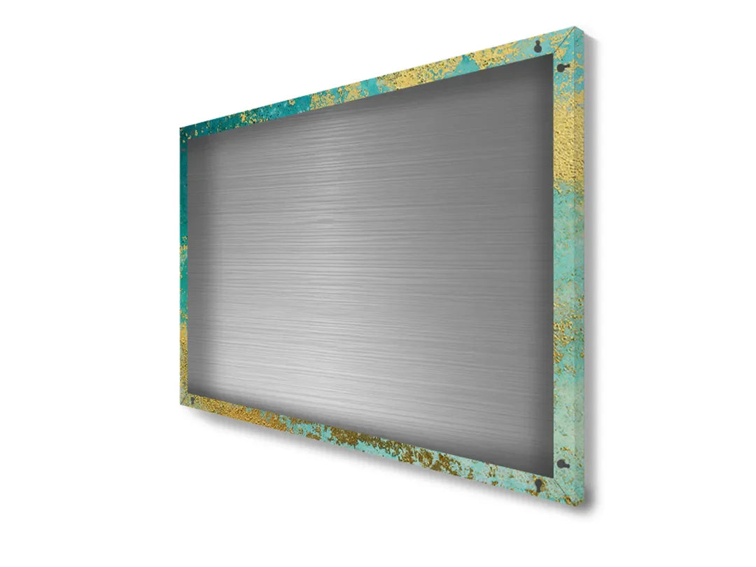 Metalen magneetbord met teal en gouden accenten – droog uitwisbaar & magnetisch