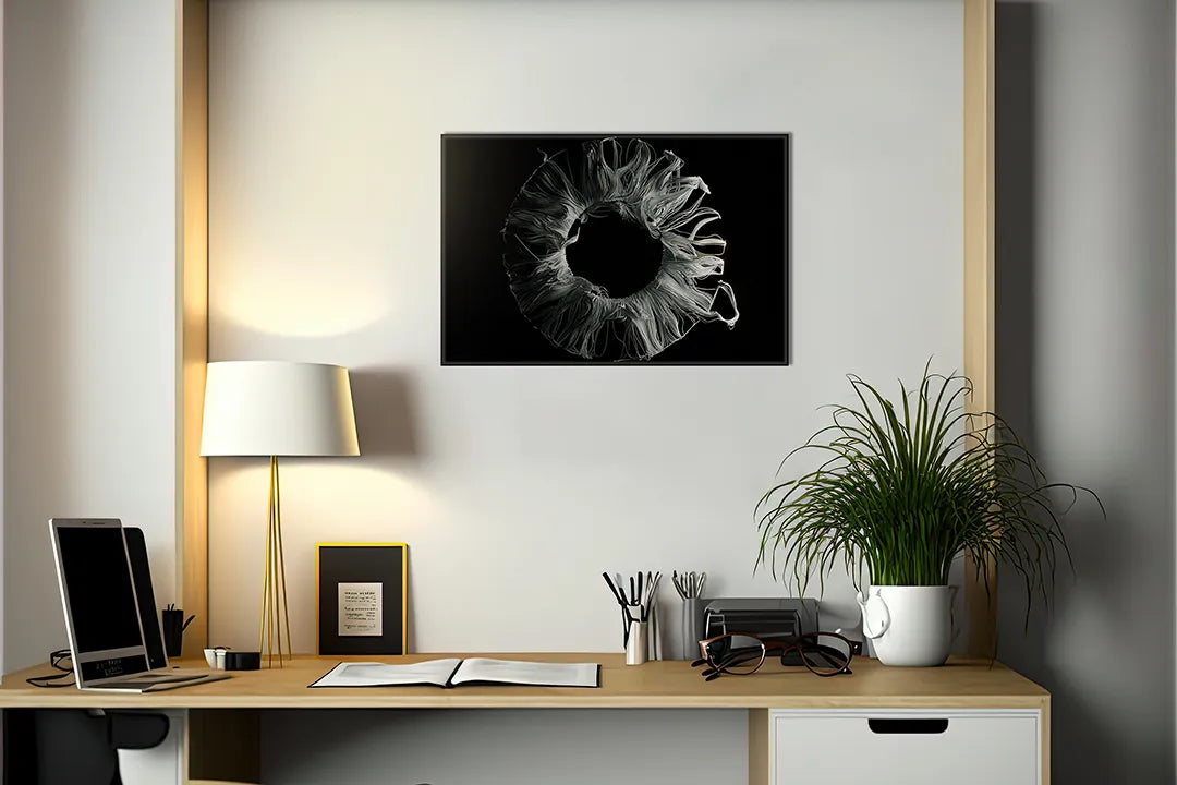 Uniek metalen magneetbord met artistieke cirkelvorm – droog uitwisbaar & magnetisch