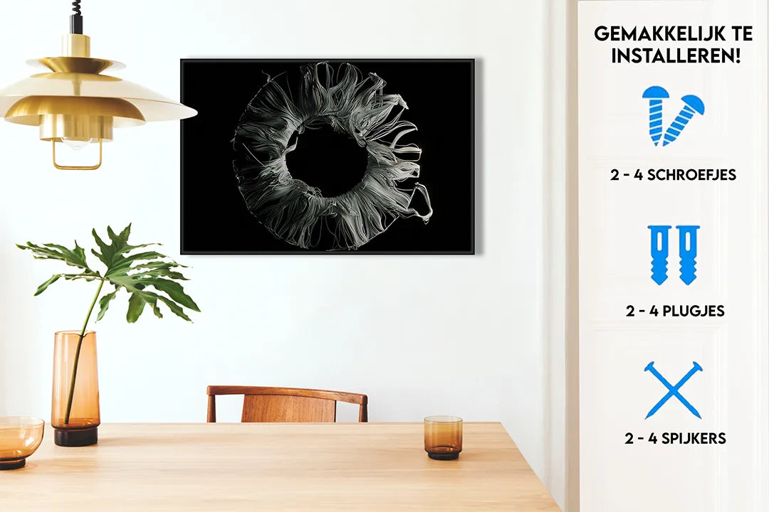 Uniek metalen magneetbord met artistieke cirkelvorm – droog uitwisbaar & magnetisch