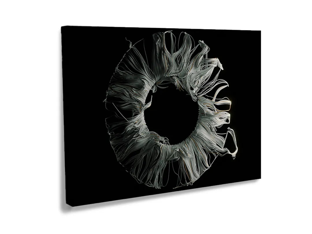 Metalen magneetbord met artistieke cirkelvorm in zwart