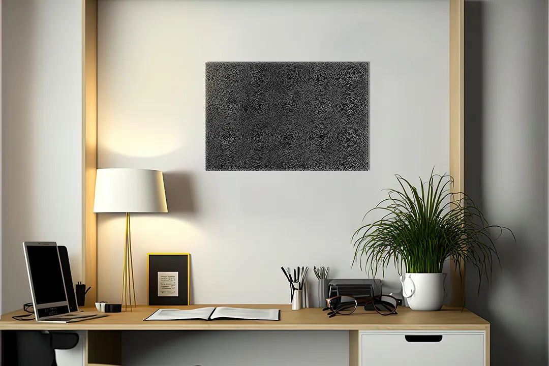 Metalen magneetbord met textuur in zwart-wit stijl – droog uitwisbaar & magnetisch