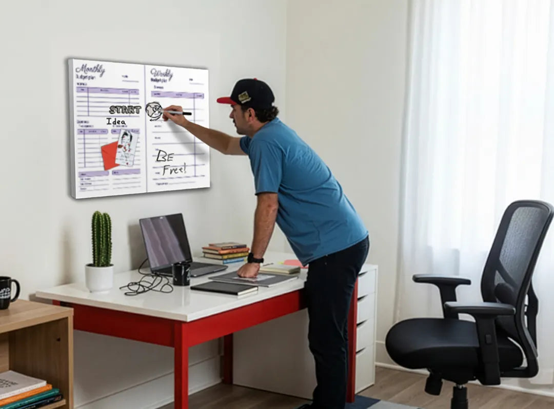 Creatief Budgetplan Magneetbord in Aluminium - droog uitwisbaar & magnetisch