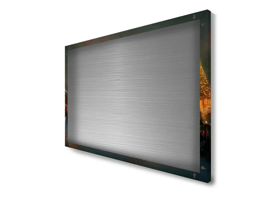 Sfeervol metalen magneetbord met winterlandschap – droog uitwisbaar & magnetisch