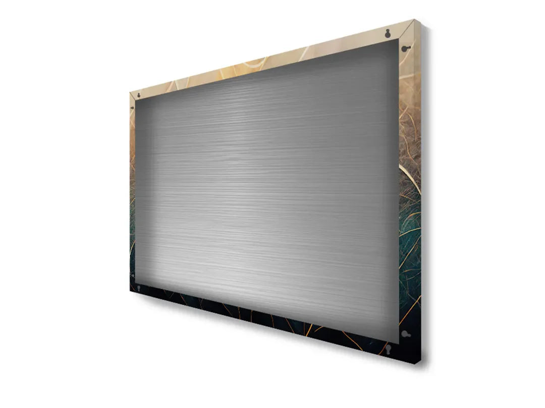 Kunstzinnig metalen magneetbord met bladerenmotief – droog uitwisbaar & magnetisch