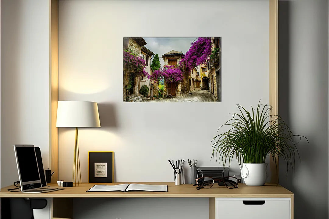 Metalen magneetbord met kleurrijke straat in Italië – droog uitwisbaar & magnetisch