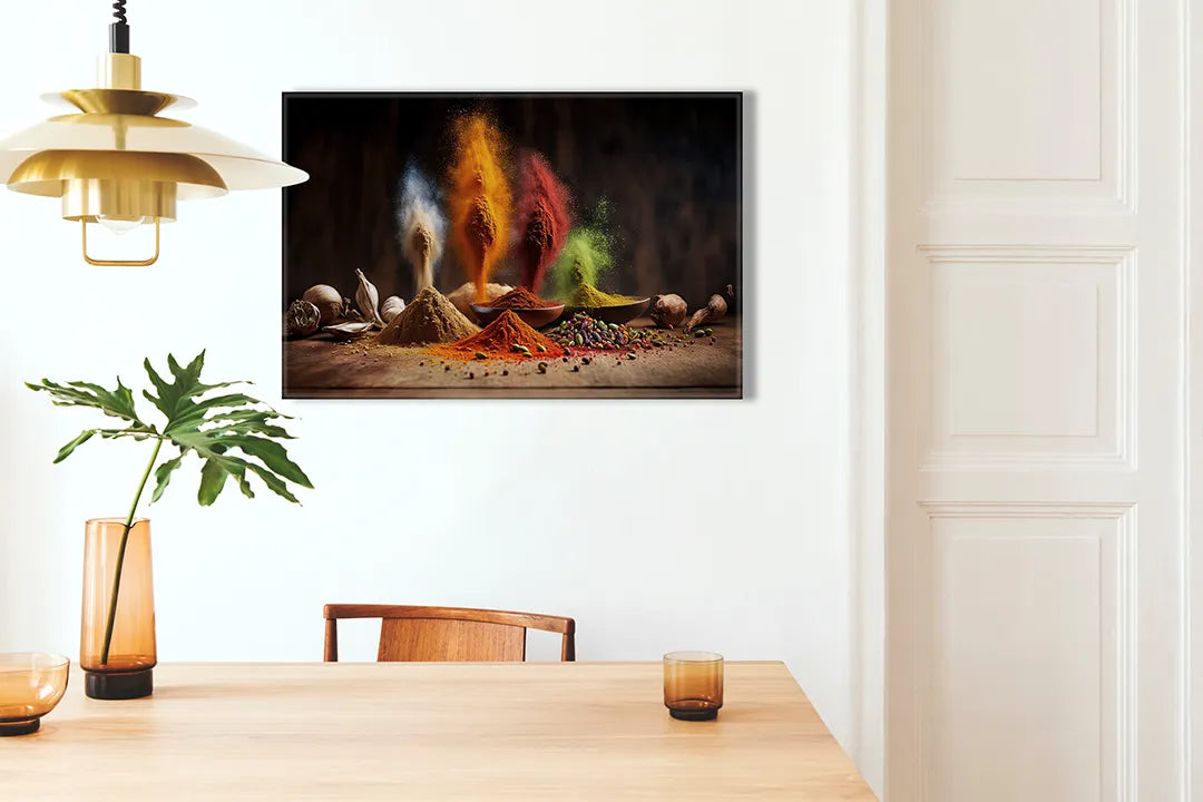 Metalen magneetbord met kruiden & specerijen – keuken wanddecoratie