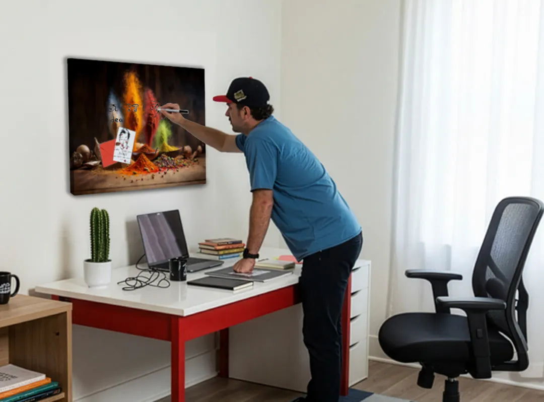 Metalen magneetbord met kruiden & specerijen – keuken wanddecoratie