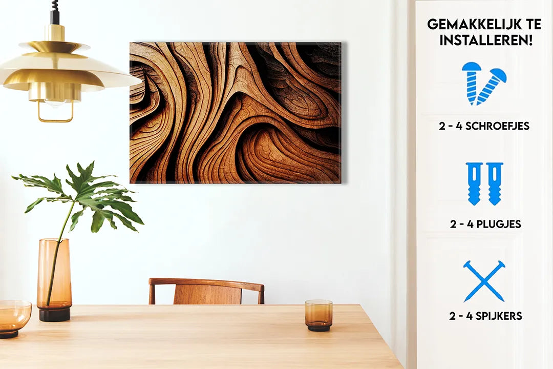 Metalen Magneetbord met Houtachtig Design – droog uitwisbaar & magnetisch