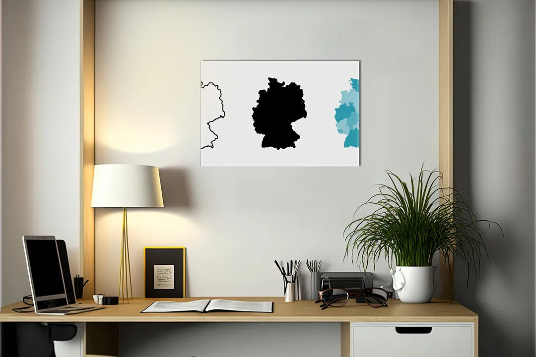 Metalen magneetbord met creatieve Duitslandkaart – droog uitwisbaar & magnetisch