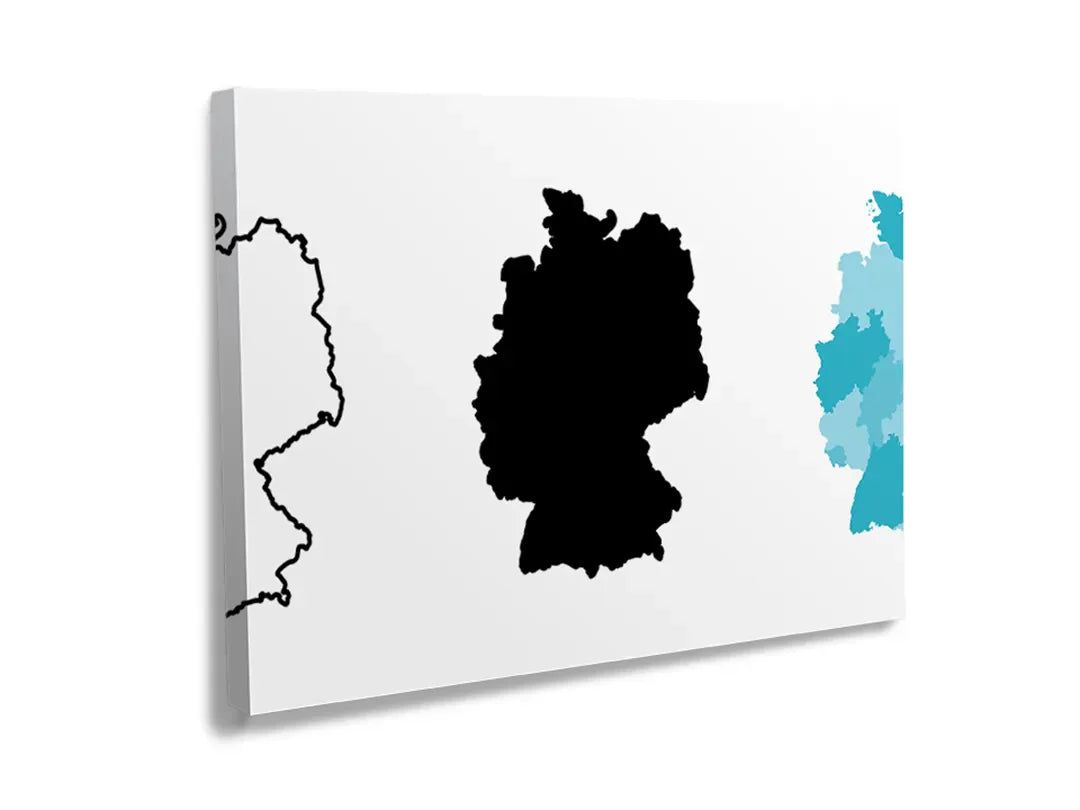 Metalen bord met kleurrijke Duitslandkaart als magneetbord en memobord