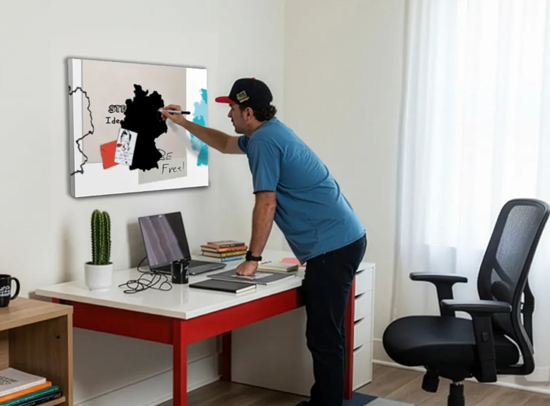 Metalen magneetbord met creatieve Duitslandkaart – droog uitwisbaar & magnetisch