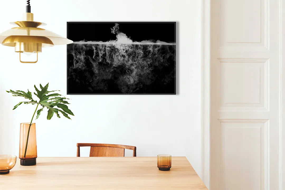 Mooi metalen magneetbord met abstracte rookplanten – droog uitwisbaar & magnetisch