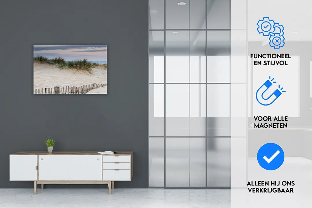 Metalen magneetbord met een prachtig duinlandschap – droog uitwisbaar & magnetisch