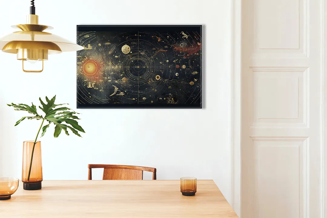 Metalen magneetbord met ruimtekaart ontwerp – droog uitwisbaar & magnetisch