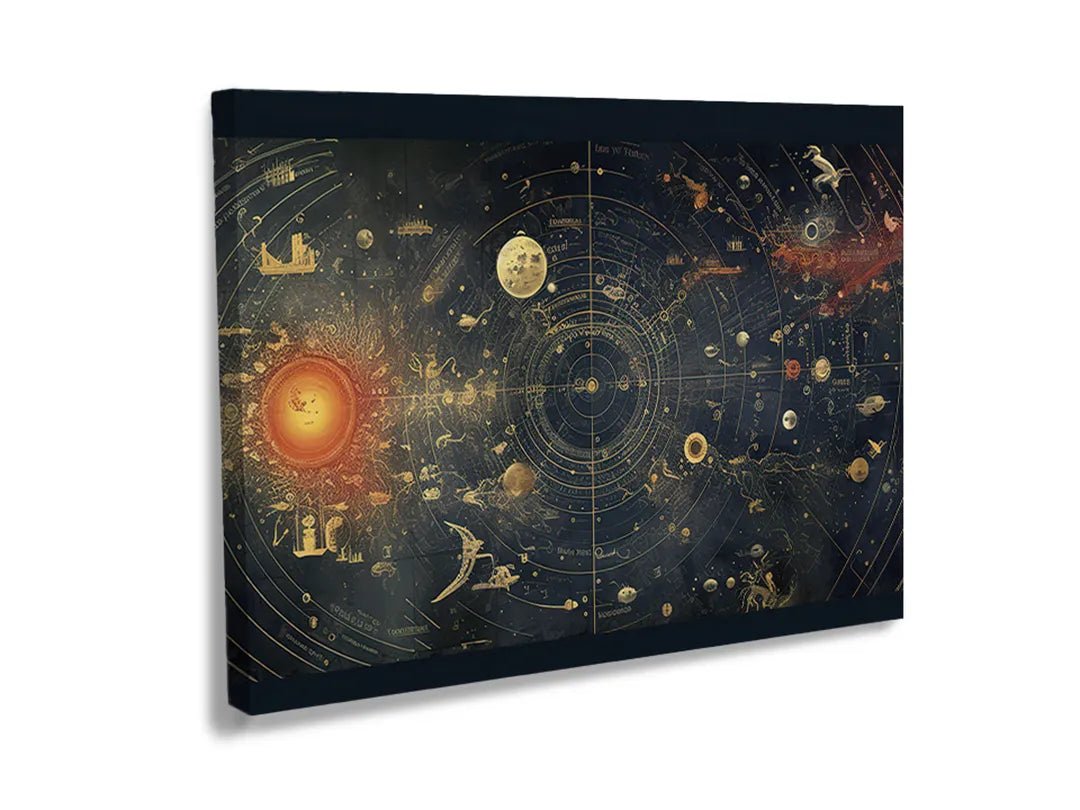 Metalen bord met ruimtekaart design, perfect als magneetbord