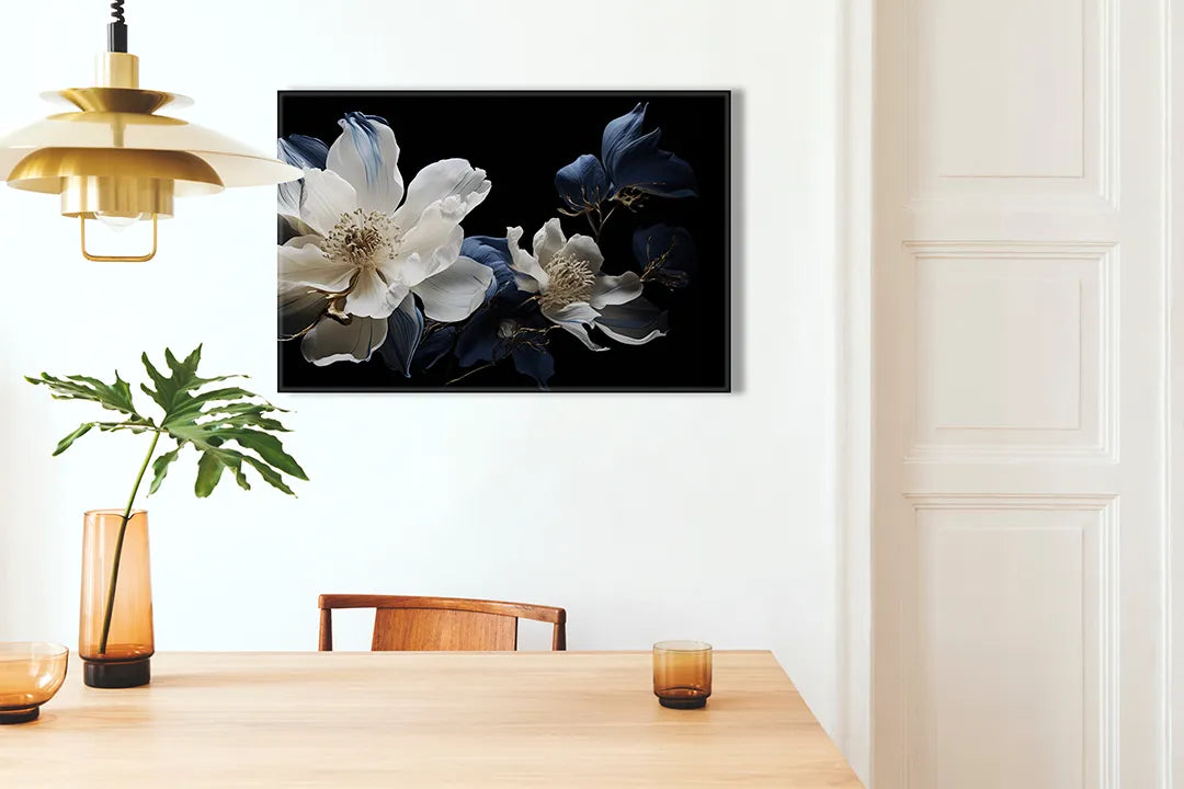 Elegant metalen magneetbord met bloemen – droog uitwisbaar & magnetisch