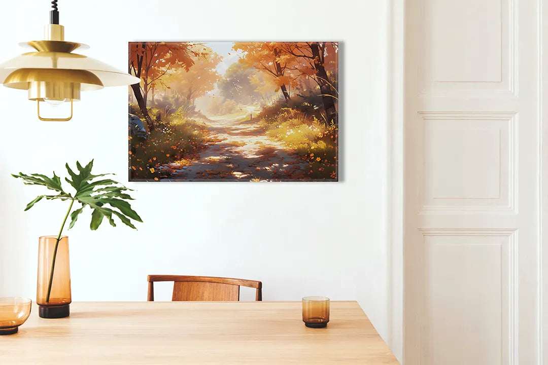 Metalen magneetbord met herfstlandschap – droog uitwisbaar & magnetisch