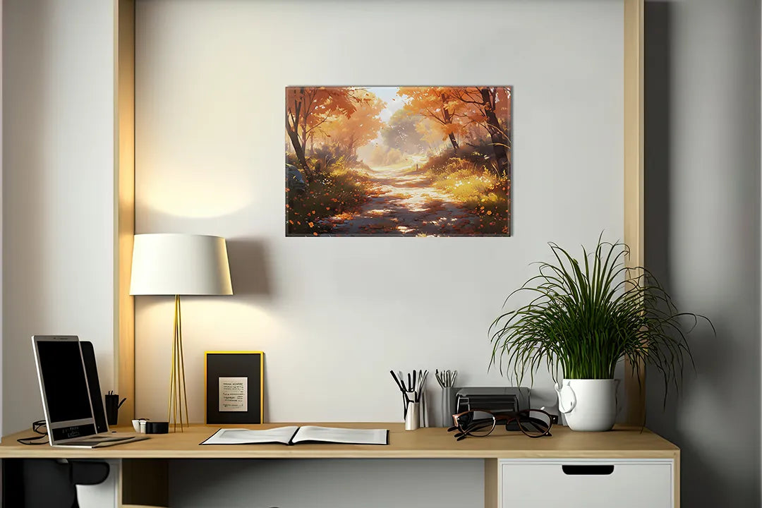 Metalen magneetbord met herfstlandschap – droog uitwisbaar & magnetisch