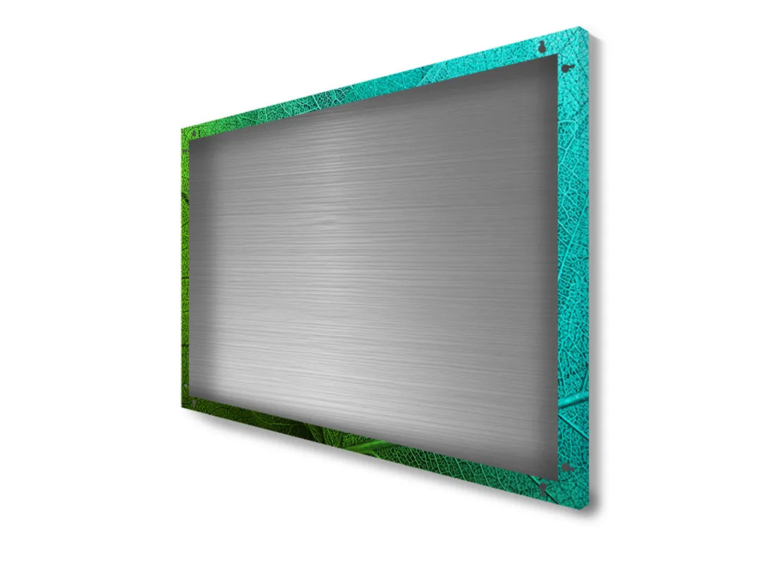 Metalen magneetbord met natuurlijke bladeren in groentinten – droog uitwisbaar & magnetisch