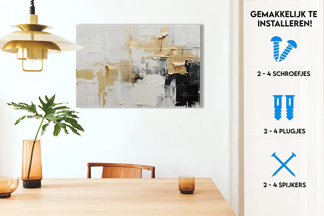 Stijlvol aluminium magneetbord met gouden accenten – droog uitwisbaar & magnetisch