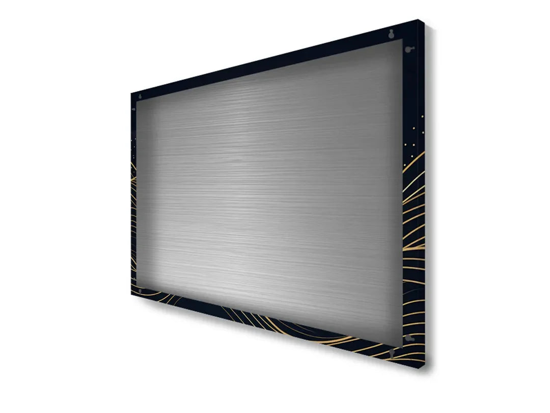 Elegante metalen magneetbord met gouden golven – droog uitwisbaar & magnetisch