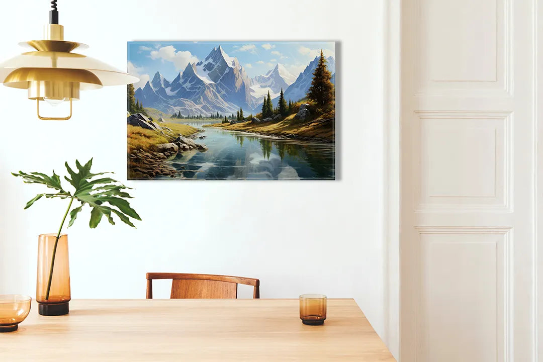 Metalen magneetbord met adembenemende berglandschap - droog uitwisbaar & magnetisch
