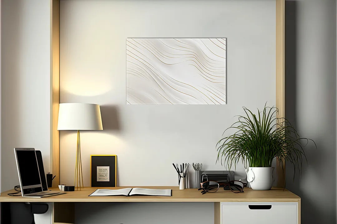 Metalen magneetbord met elegante golvende lijnen – droog uitwisbaar & magnetisch