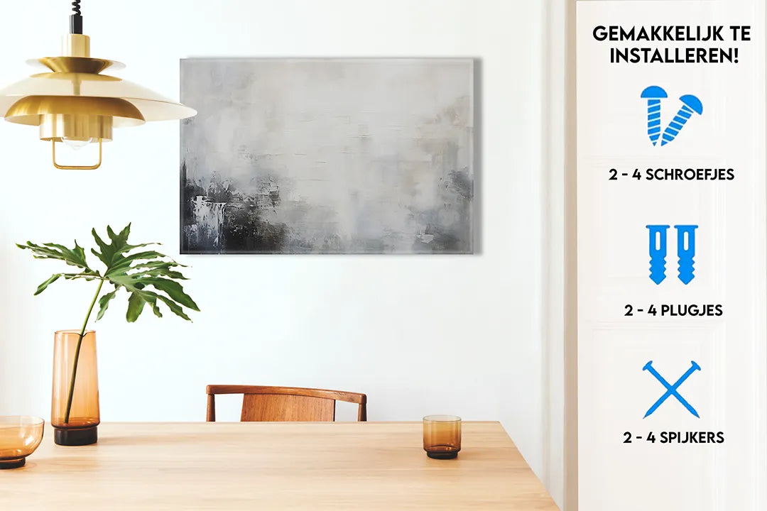 Stijlvol metalen magneetbord in grijs en wit – droog uitwisbaar & magnetisch