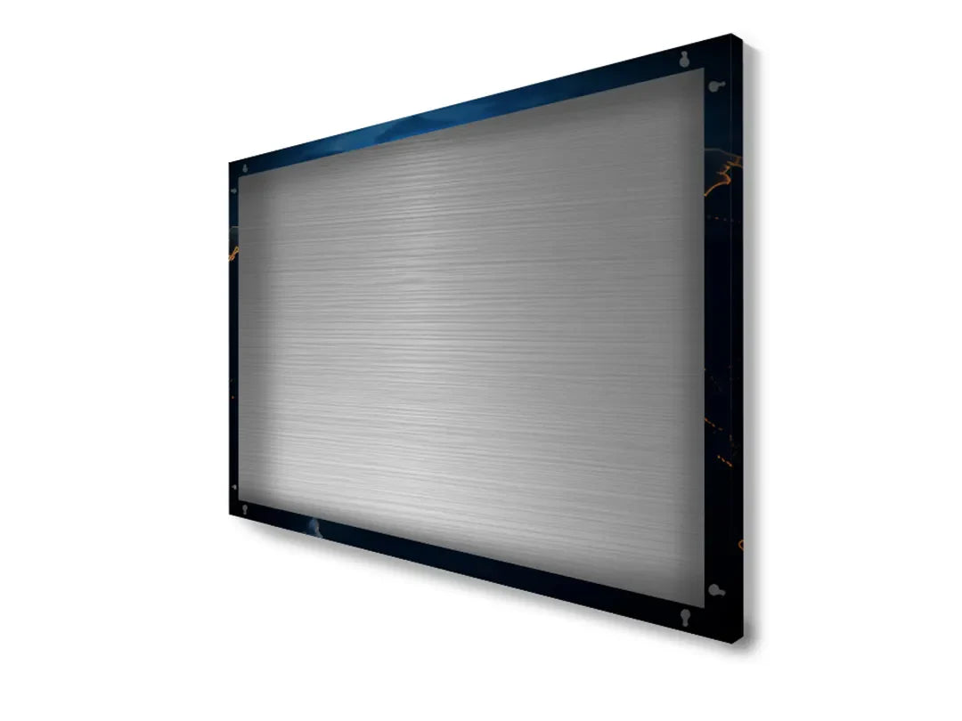 Metalen magneetbord wereldkaart met gouden lijnen – droog uitwisbaar & magnetisch