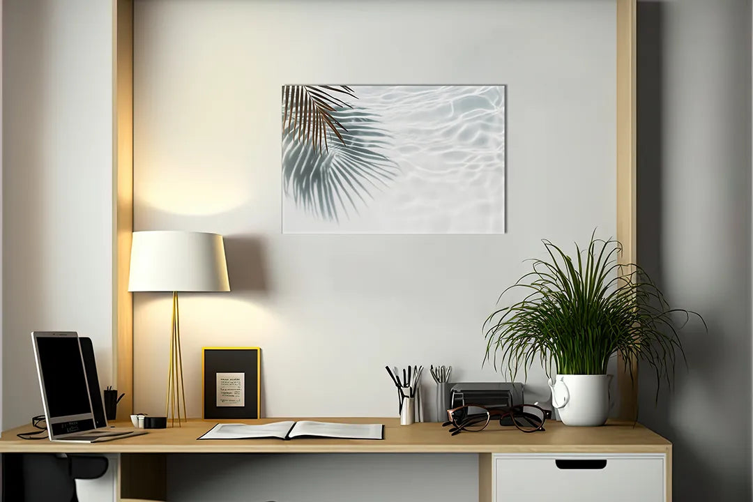 Metalen magneetbord met palmblad ontwerp - droog uitwisbaar & magnetisch