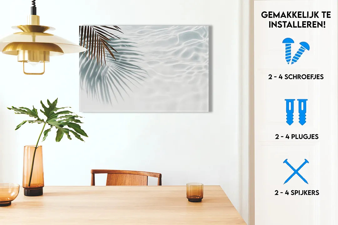 Metalen magneetbord met palmblad ontwerp - droog uitwisbaar & magnetisch