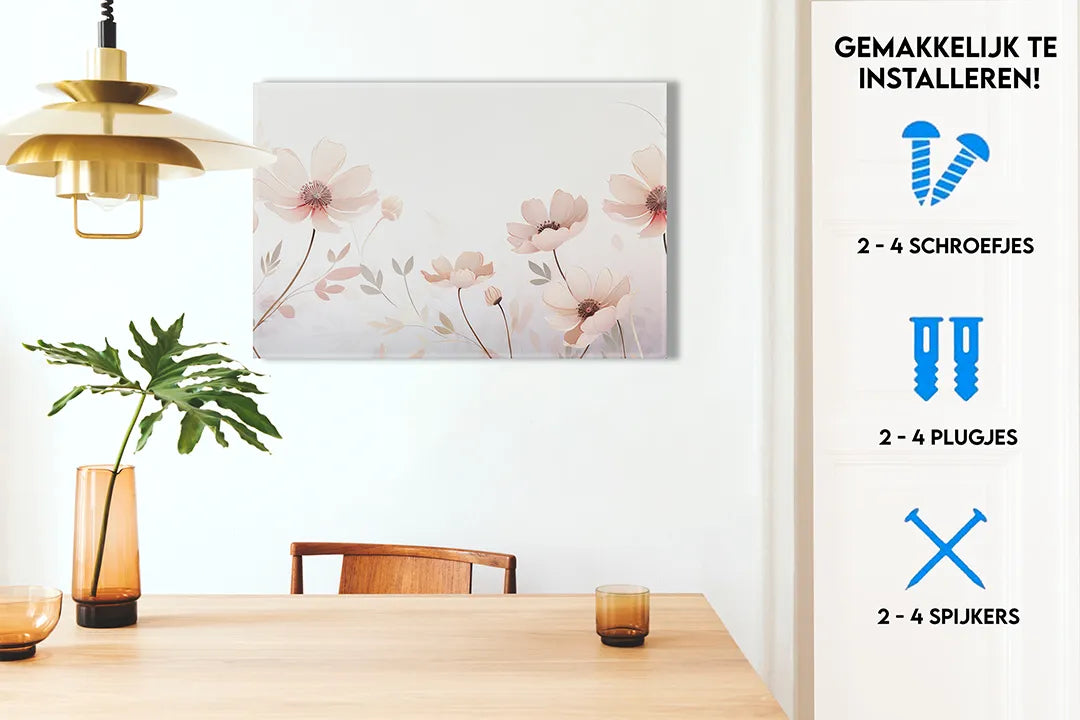 Metalen magneetbord met mooie bloemenprint - droog uitwisbaar & magnetisch