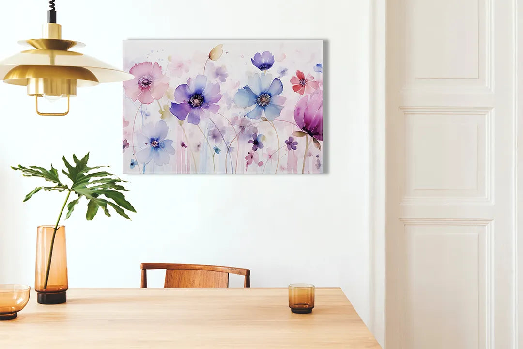 Metalen magneetbord met kleurrijke bloemen - droog uitwisbaar & magnetisch