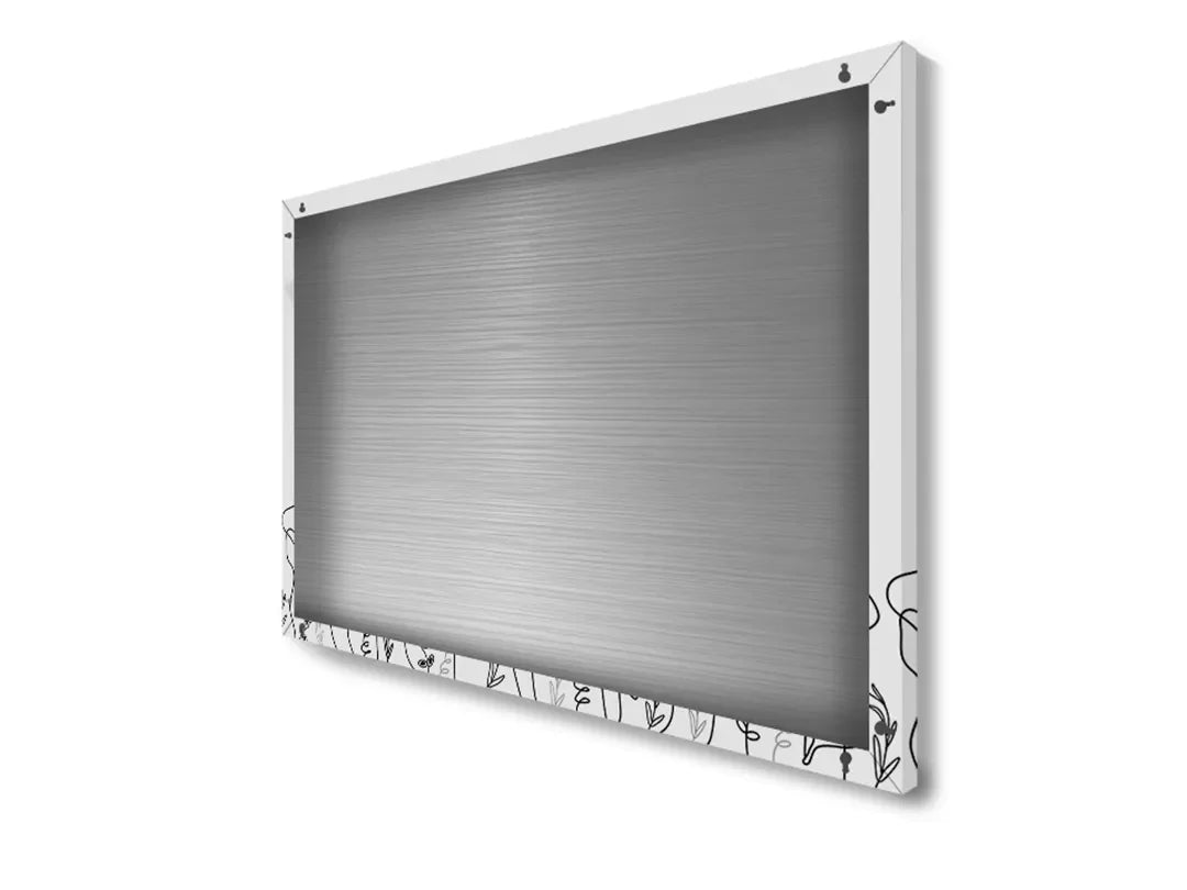 Metalen magneetbord met bloemenlijntekening – droog uitwisbaar & magnetisch