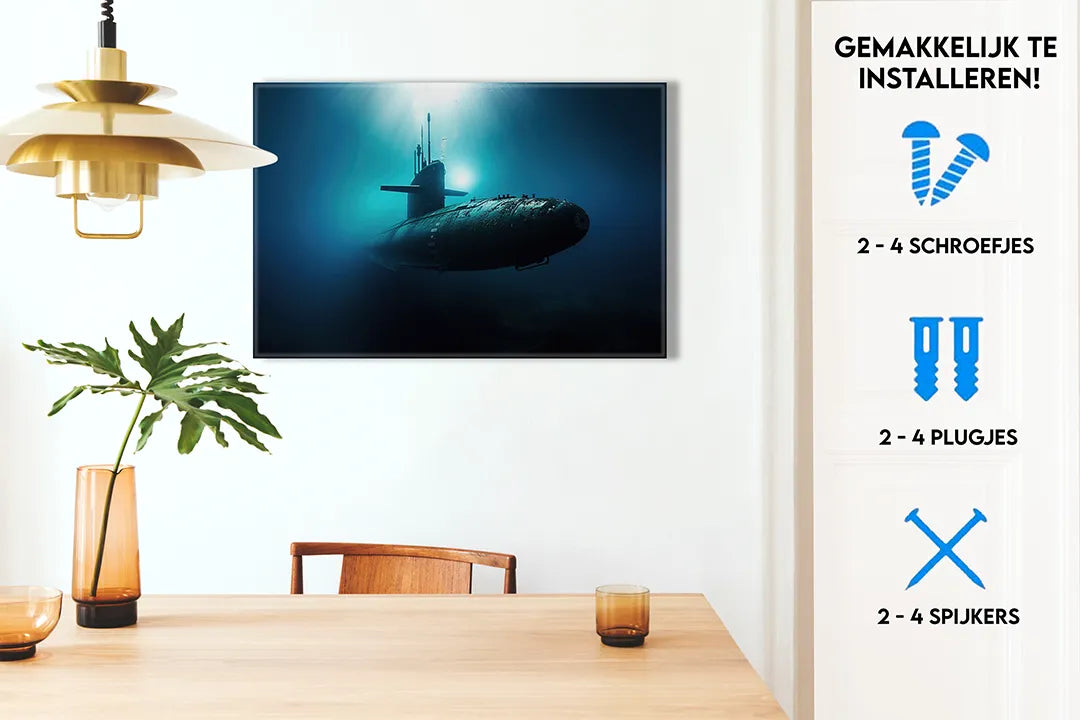 Metalen magneetbord onderzeeboot in diepzee – droog uitwisbaar & magnetisch