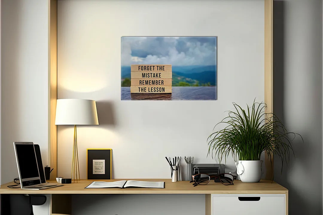 Metalen magneetbord ‘You Will Never Win If You Never Begin’ – motivatie quote