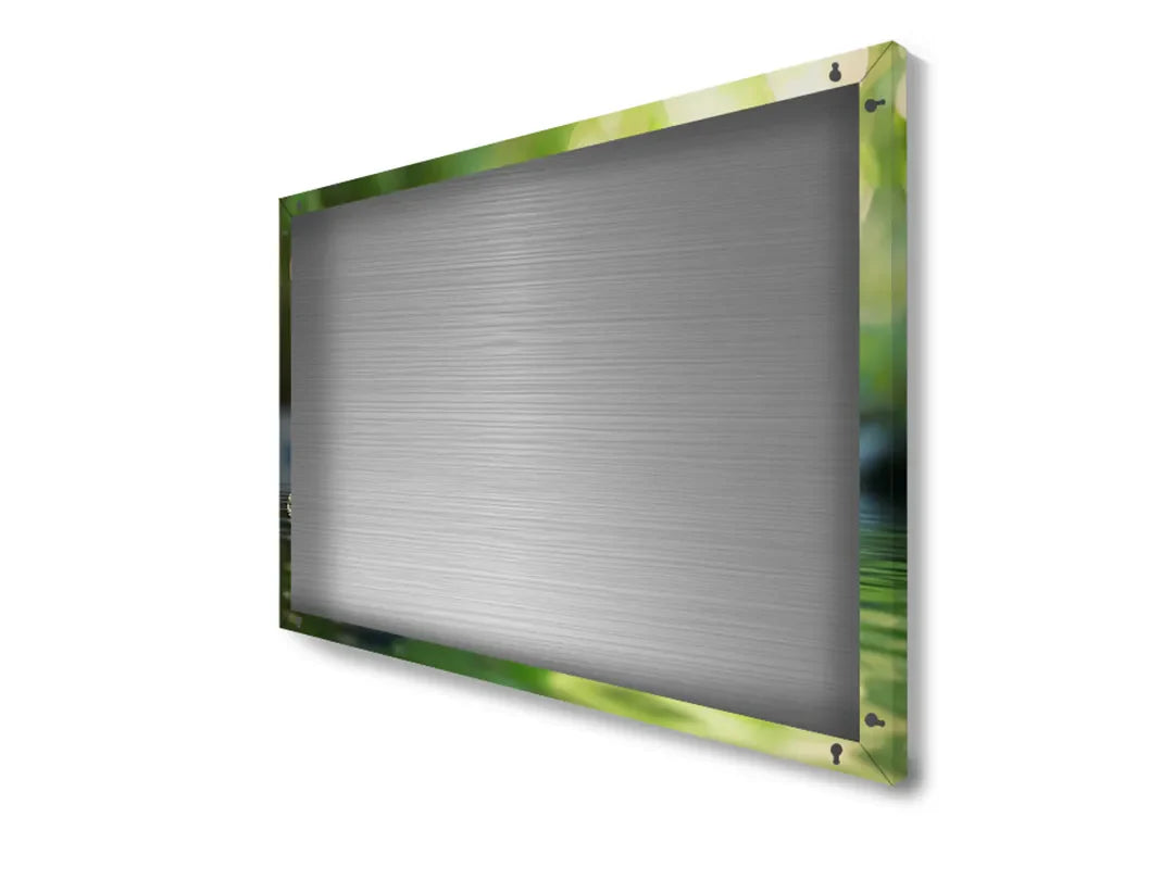 Stijlvol metalen magneetbord met zen stenen – droog uitwisbaar & magnetisch